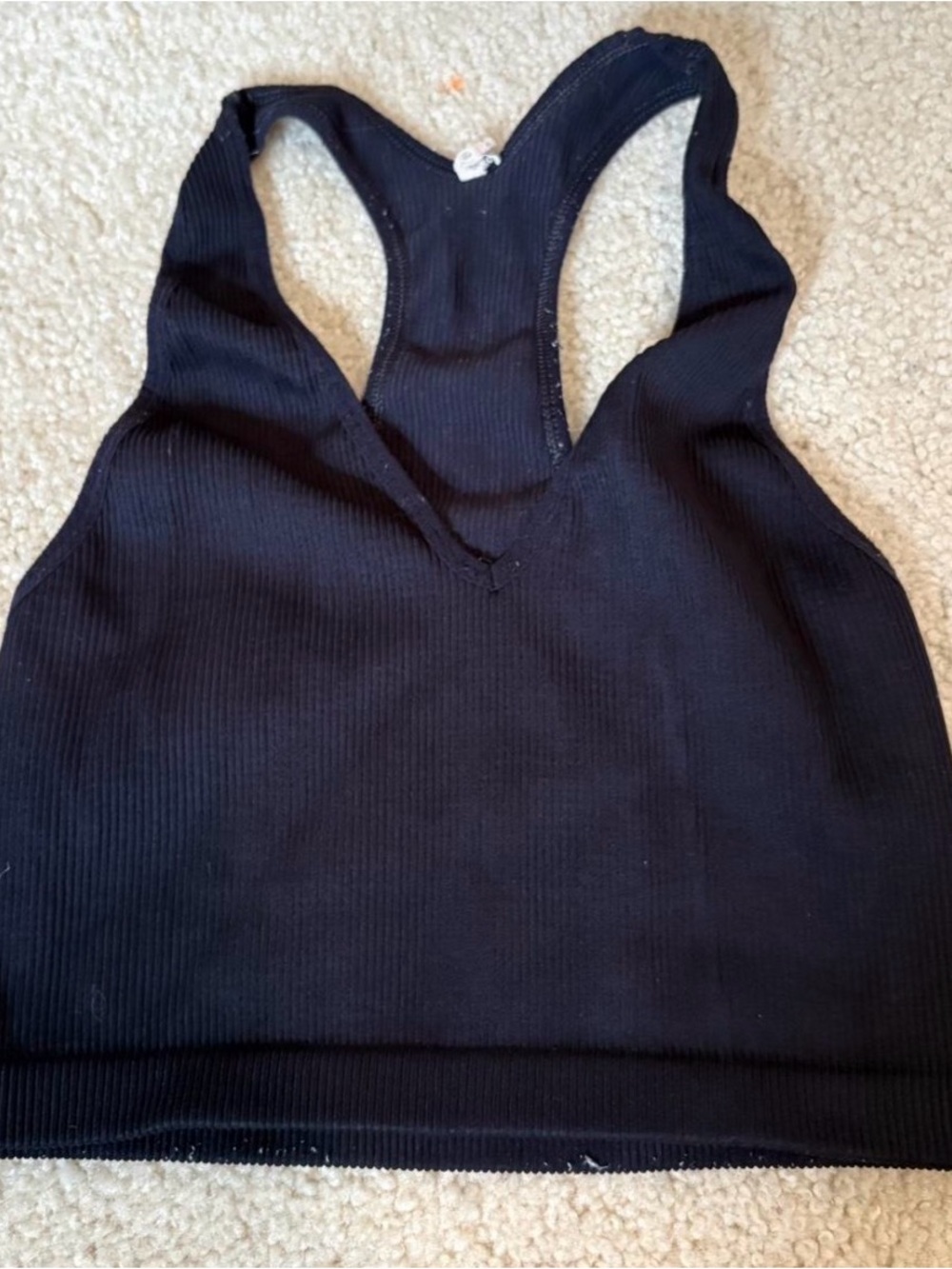 Free People Black Ribbed Racerback Tank - Picture 2 of 3